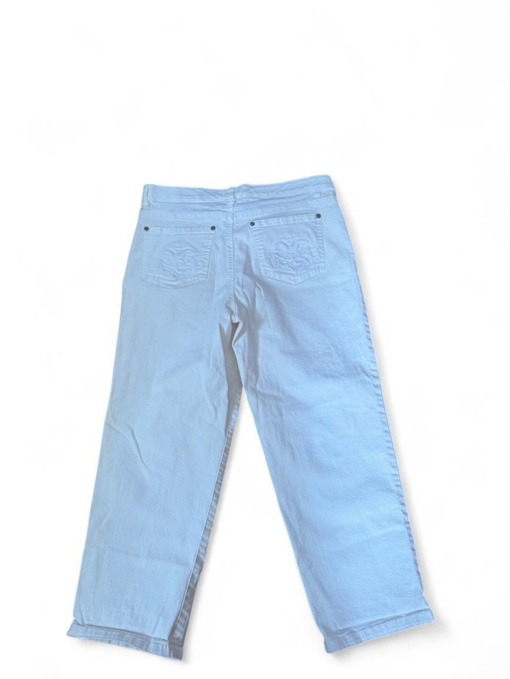 JM Collection White Cropped Jeans